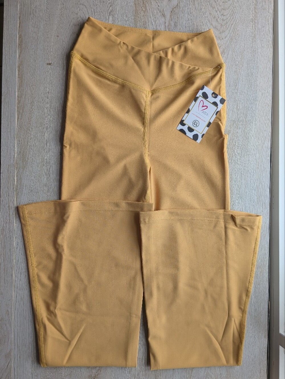 NWT Oh La La Dancewear Mustard Flare Leggings - Size CL